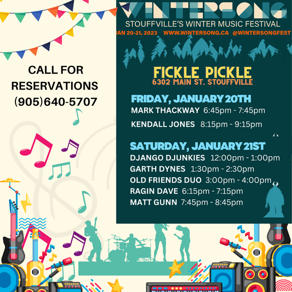 WINTERSONG COMING TO THE FICKLE PICKLE RESTAURANT